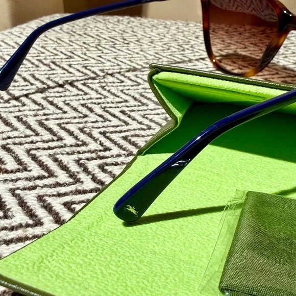 Longchamp Tortoise & Blue Cat-Eye Sunglasses - LO718S 230 - NWOT - Picture 6 of 11